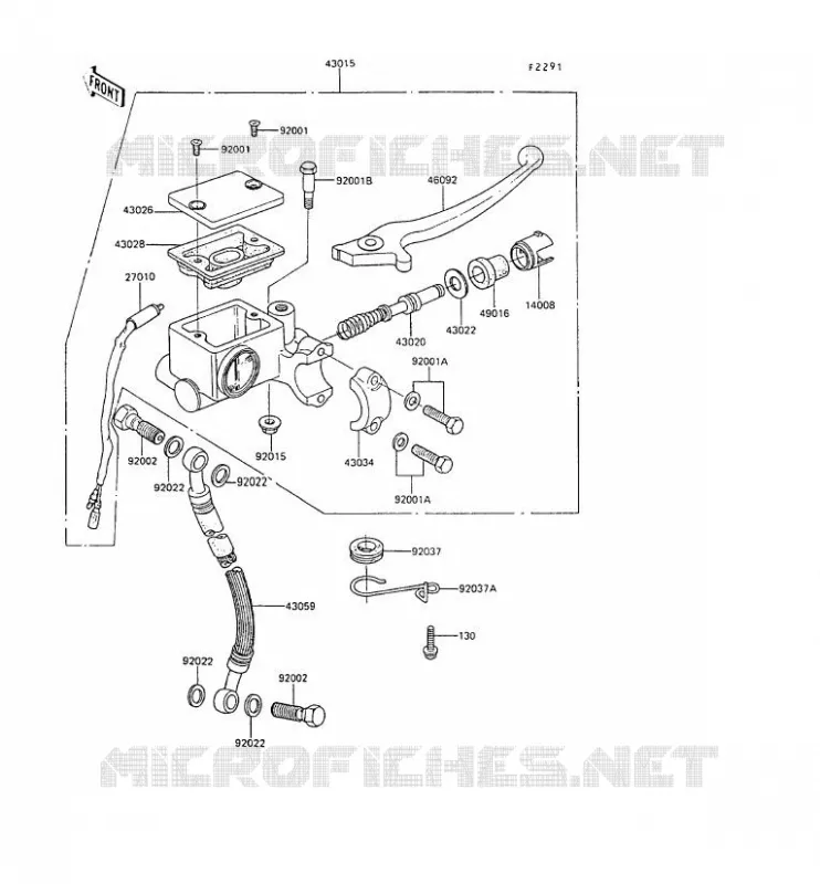 MAITRE CYLINDRE AV Kawasaki MOTOS 80 1990 AR80  AR80-C8