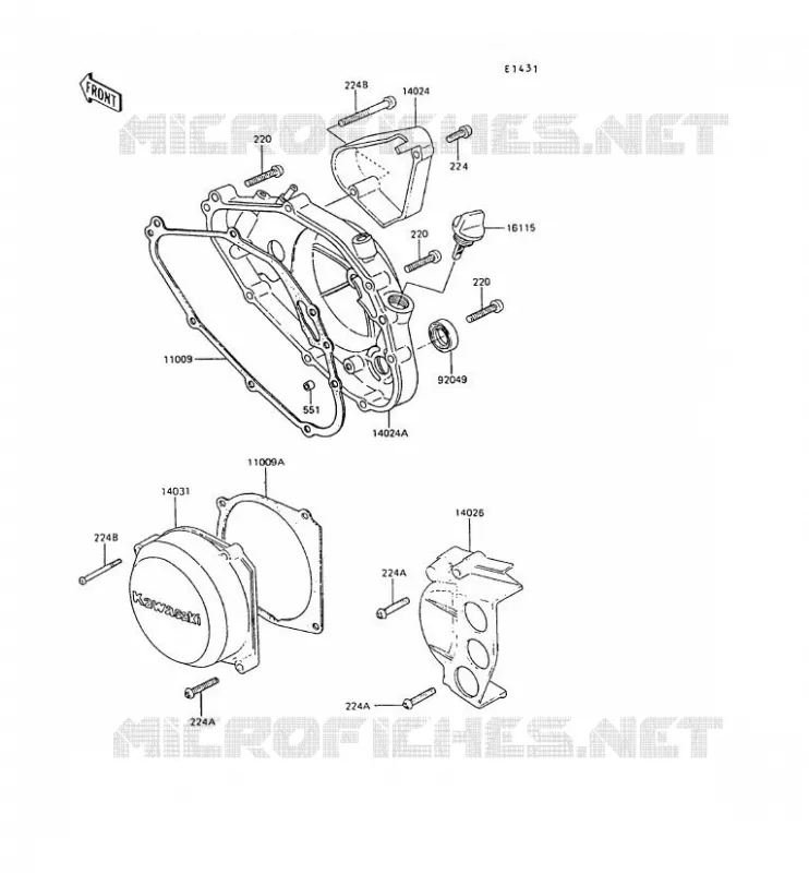 COUVERCLES MOTEUR Kawasaki MOTOS 80 1990 AR80  AR80-C8
