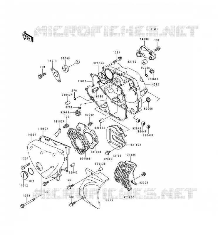 COUVERCLES MOTEUR Kawasaki MOTOS 250 1995 ESTRELLA  BJ250-A3