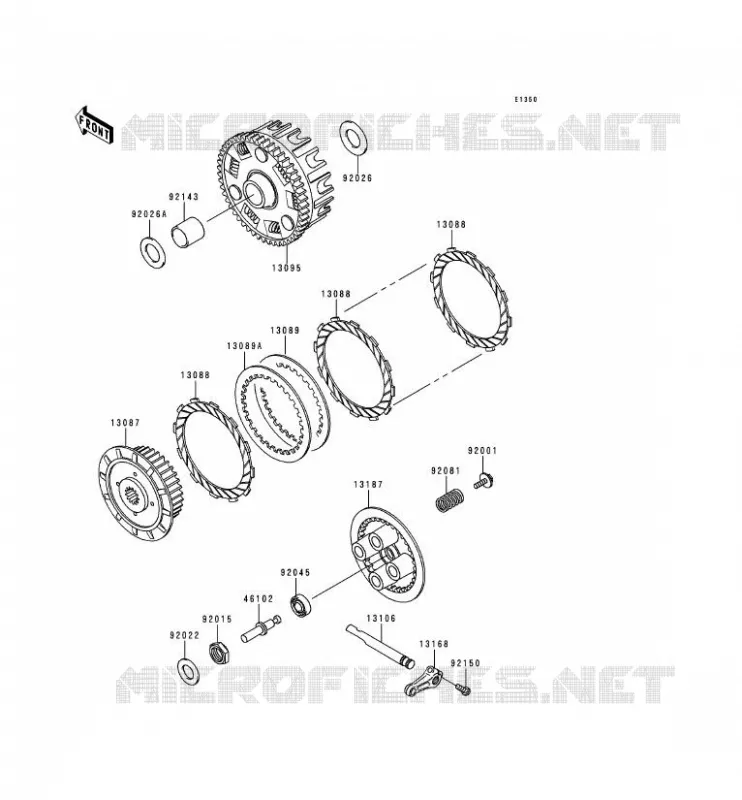 EMBRAYAGE Kawasaki MOTOS 250 1995 ESTRELLA  BJ250-A3