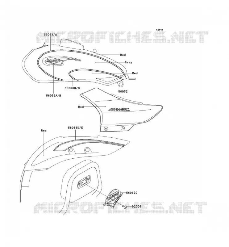 STICKER(RED/GRAY) Kawasaki MOTOS 125 2003 ELIMINATOR 125  BN125-A6
