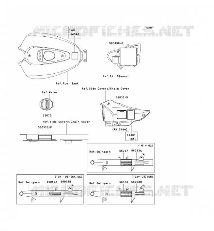LABEL Kawasaki MOTOS 125 2003 ELIMINATOR 125  BN125-A6