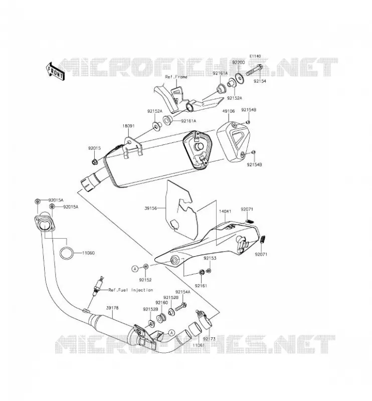 &Eacute;CHAPPEMENT Kawasaki MOTOS 250 2015 Z250SL  BR250EFS