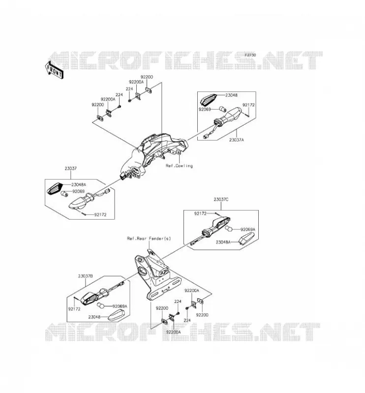 CLIGNOTANTS Kawasaki MOTOS 250 2015 Z250SL ABS  BR250FFF