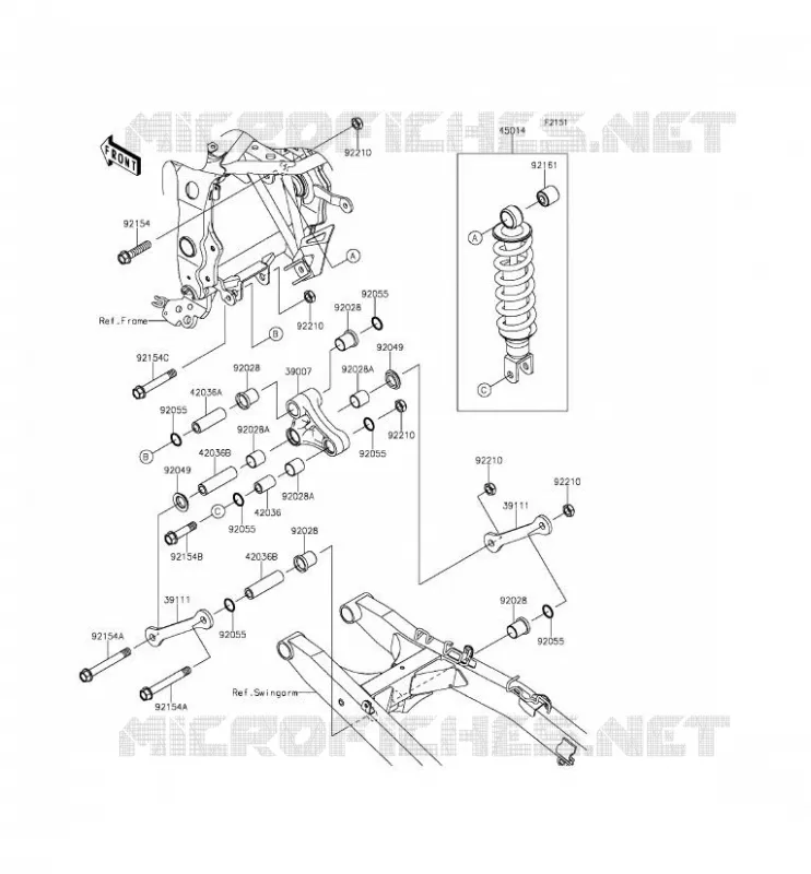 SUSPENSION/AMORTISSEUR Kawasaki MOTOS 250 2015 Z250SL ABS  BR250FFF