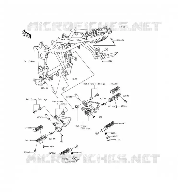 REPOSE PIED Kawasaki MOTOS 250 2015 NINJA 250SL  BX250AFF