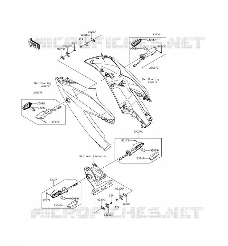 CLIGNOTANTS Kawasaki MOTOS 250 2015 NINJA 250SL  BX250AFS