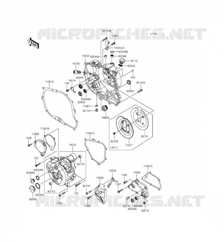 COUVERCLES MOTEUR Kawasaki MOTOS 250 2015 NINJA 250SL  BX250AFS