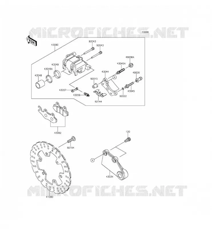 FREIN ARRIERE Kawasaki MOTOS 250 2015 NINJA 250SL  BX250AFS