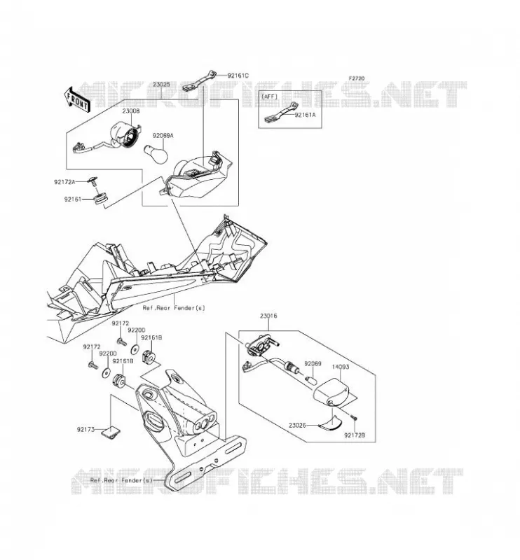 FEUX ARRI&Egrave;RE(S) Kawasaki MOTOS 250 2015 NINJA 250SL  BX250AFS