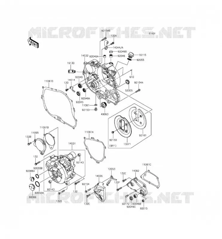 COUVERCLES MOTEUR Kawasaki MOTOS 250 2015 NINJA 250SL ABS  BX250BFS