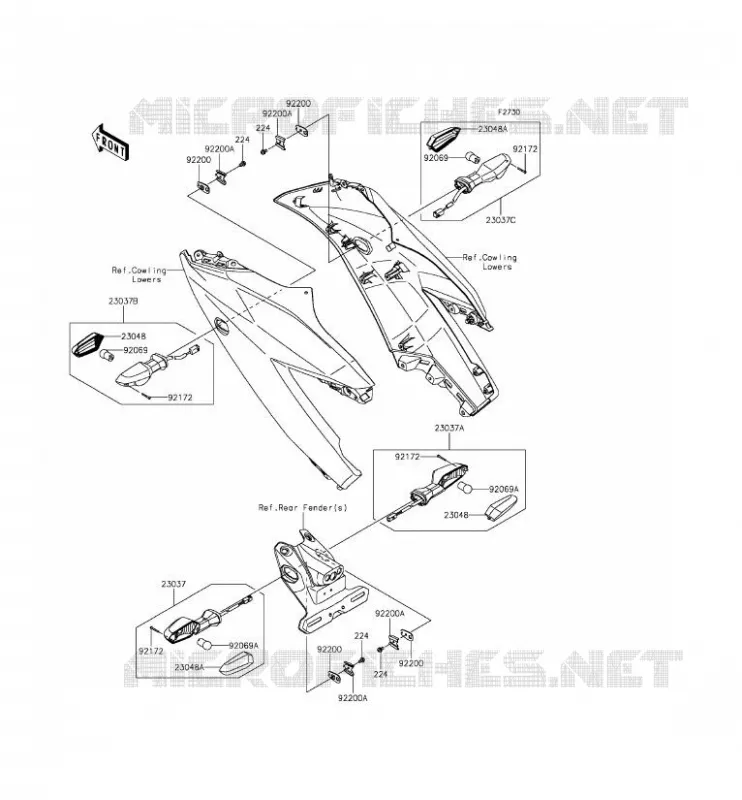 CLIGNOTANTS Kawasaki MOTOS 250 2015 NINJA 250SL ABS  BX250BFS