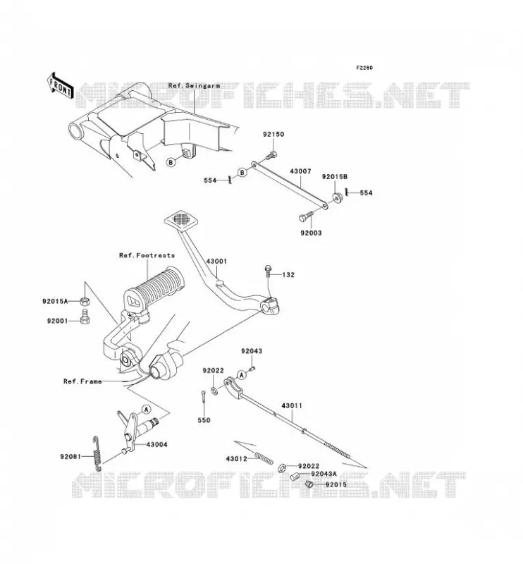 PEDALE DE FREIN Kawasaki MOTOS 650 1999 W650  EJ650-A1