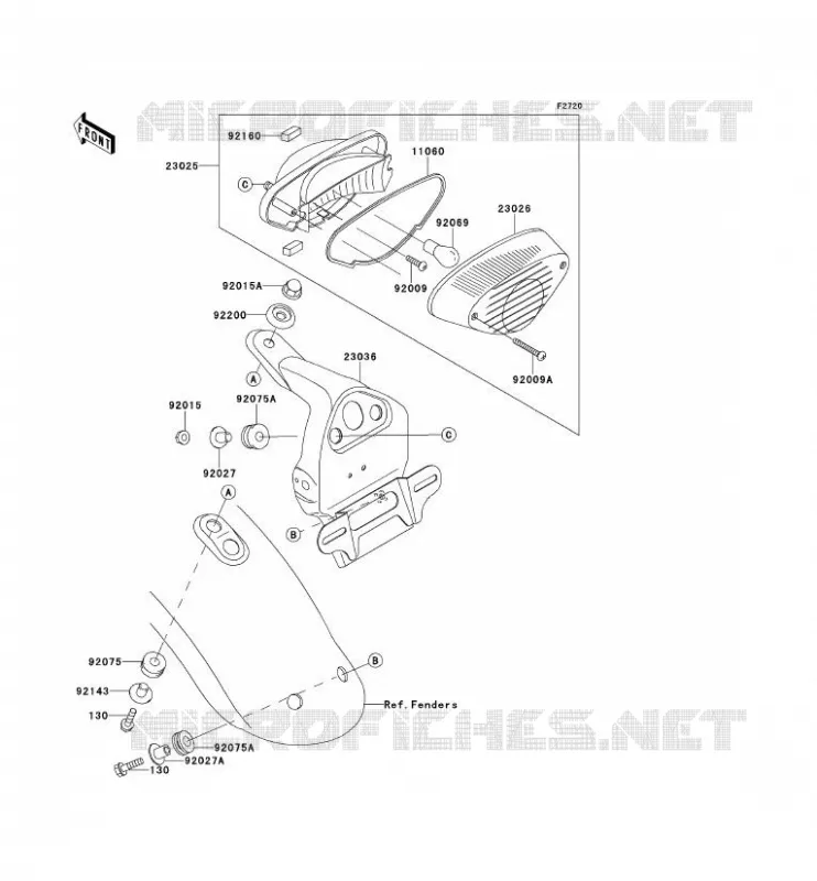 FEUX ARRI&Egrave;RE(S) Kawasaki MOTOS 650 2000 W650  EJ650-A2