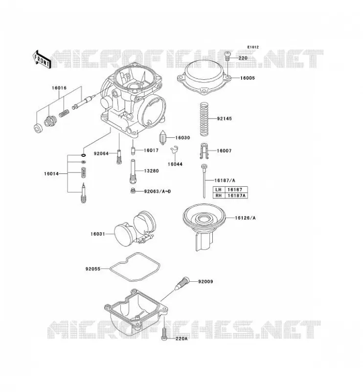 PI&Egrave;CES DE CARBURATEUR Kawasaki MOTOS 650 2001 W650  EJ650-A3