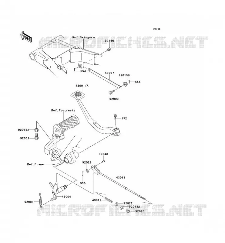 PEDALE DE FREIN/TORQUE LINK Kawasaki MOTOS 650 2001 W650  EJ650-A3