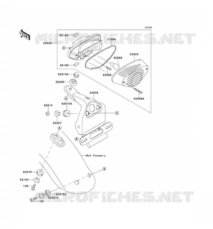 FEUX ARRI&Egrave;RE(S) Kawasaki MOTOS 650 2002 W650  EJ650-A4