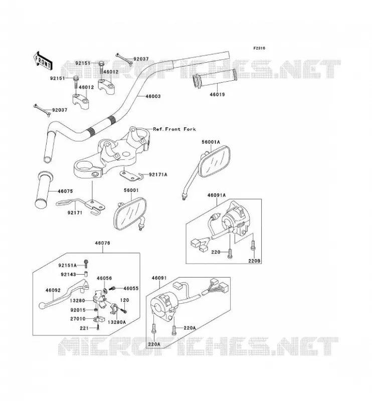 GUIDON Kawasaki MOTOS 650 2002 W650  EJ650-A4