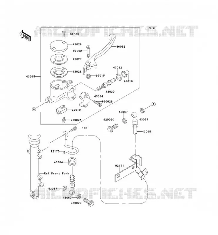 MAITRE CYLINDRE AV Kawasaki MOTOS 650 2002 W650  EJ650-A4