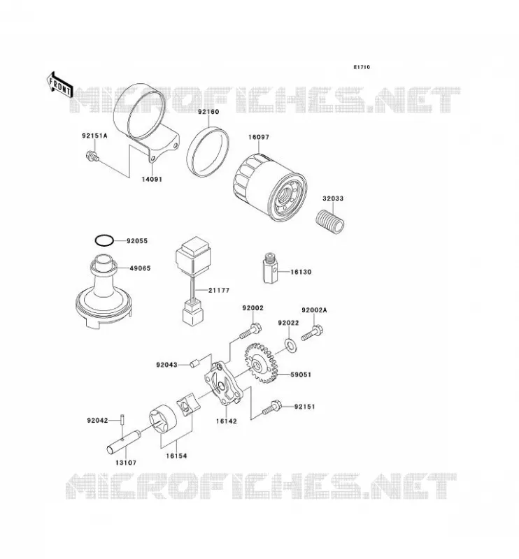 POMPE A HUILE/FILTRE &Agrave; HUILE Kawasaki MOTOS 650 2002 W650  EJ650-A4