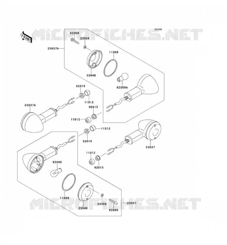 CLIGNOTANTS Kawasaki MOTOS 650 2002 W650  EJ650-A4