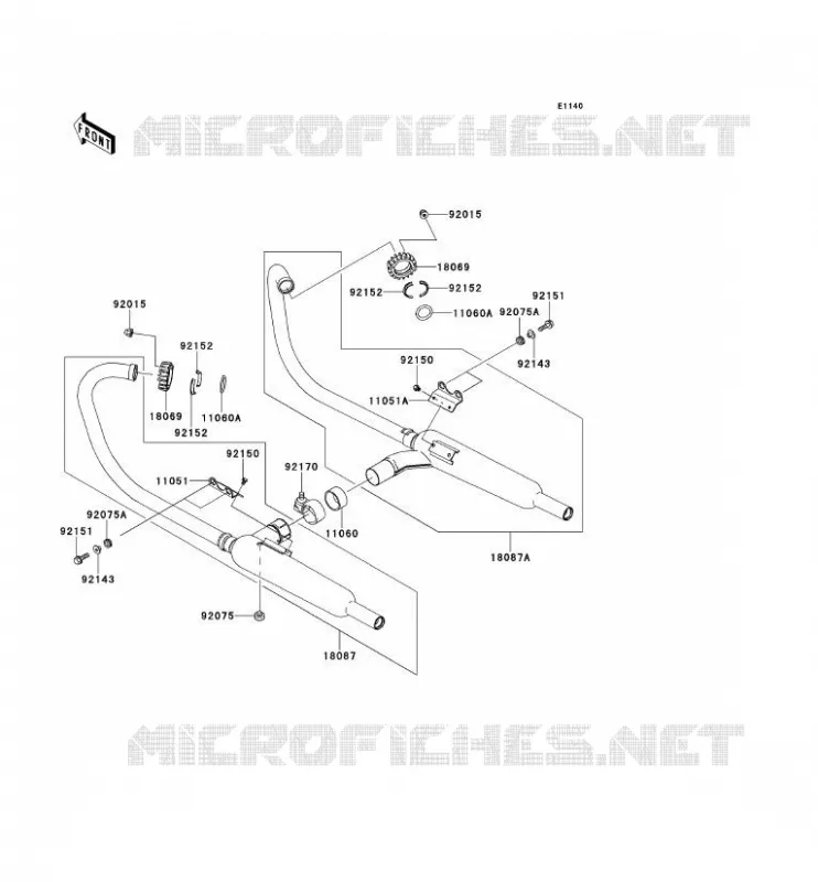 &Eacute;CHAPPEMENT Kawasaki MOTOS 650 2001 W650  EJ650-C3