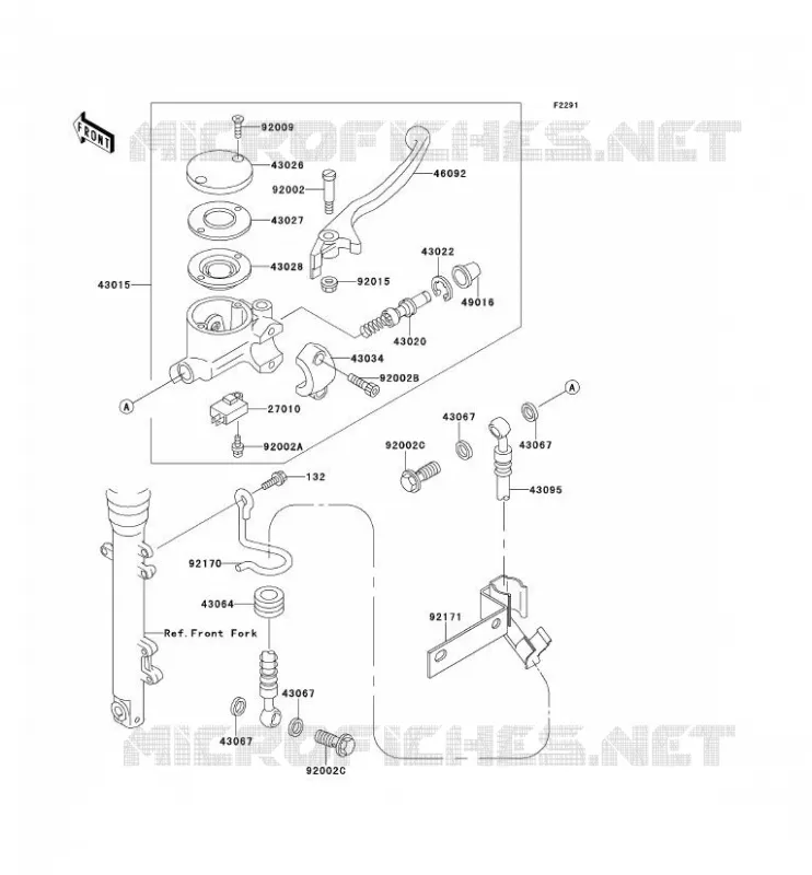 MAITRE CYLINDRE AV Kawasaki MOTOS 650 2001 W650  EJ650-C3