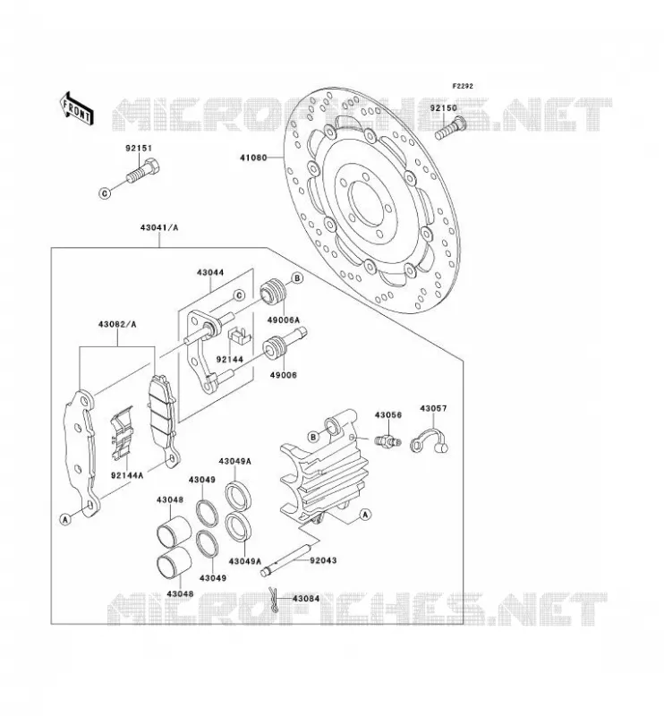 FREIN AVANT Kawasaki MOTOS 650 2001 W650  EJ650-C3