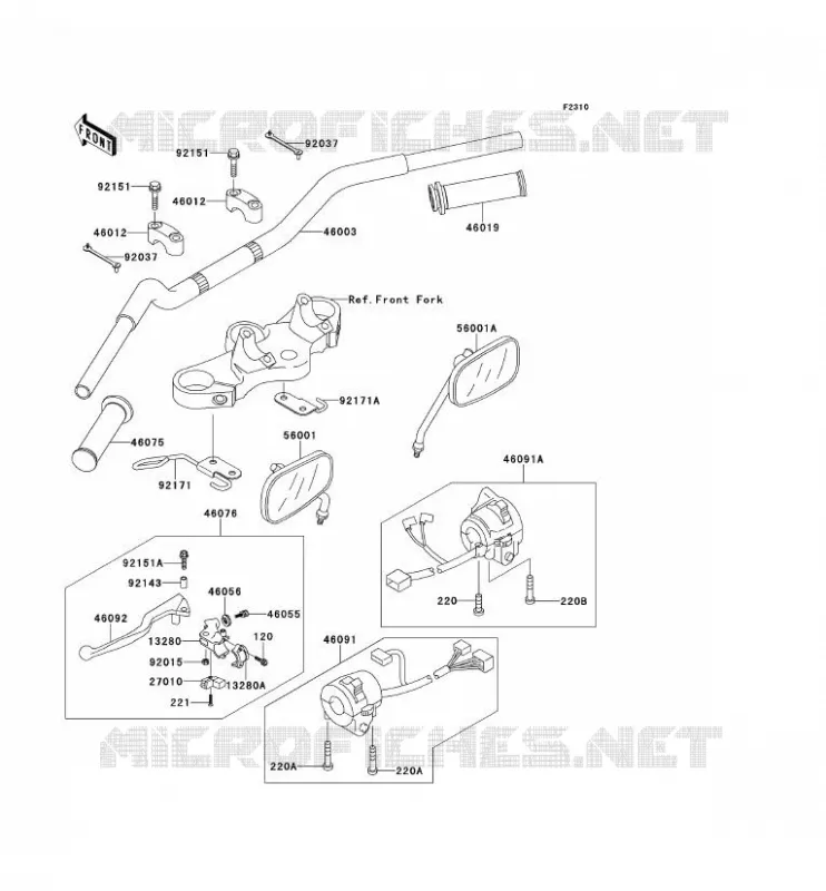 GUIDON Kawasaki MOTOS 650 2001 W650  EJ650-C3
