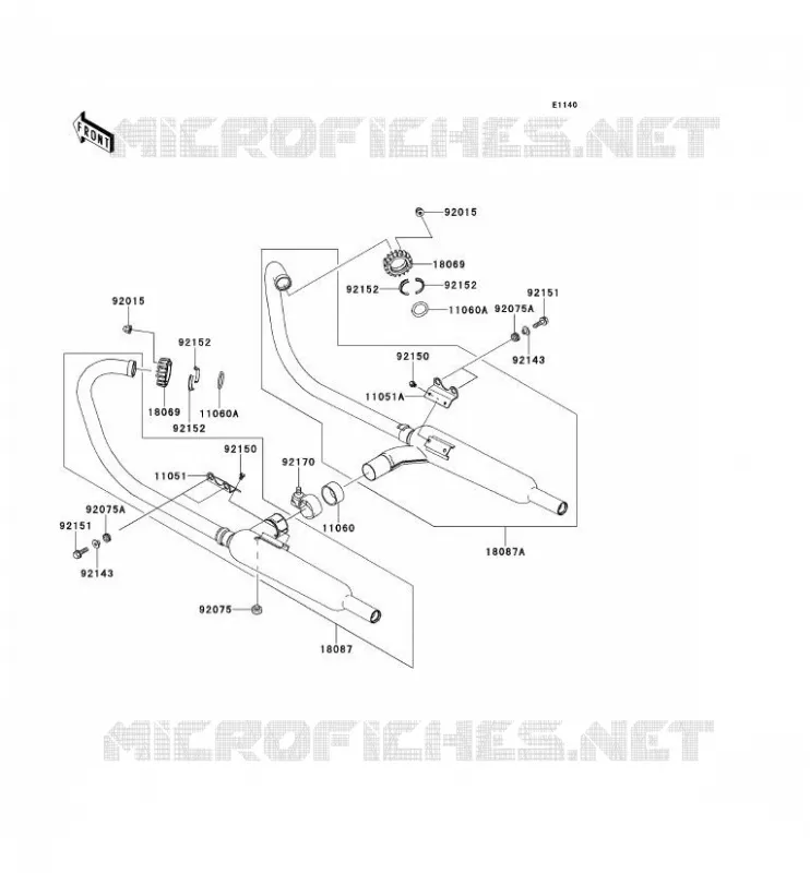 &Eacute;CHAPPEMENT Kawasaki MOTOS 650 2002 W650  EJ650-C4