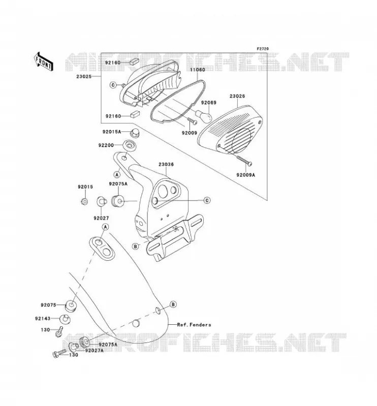 FEUX ARRI&Egrave;RE(S) Kawasaki MOTOS 650 2002 W650  EJ650-C4