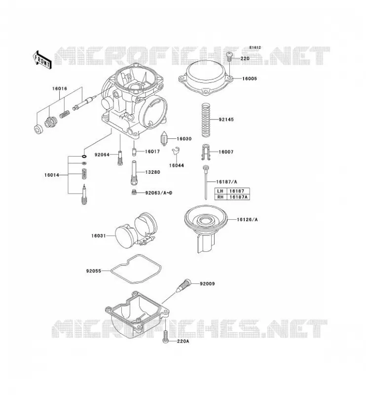 PI&Egrave;CES DE CARBURATEUR Kawasaki MOTOS 650 2002 W650  EJ650-C4