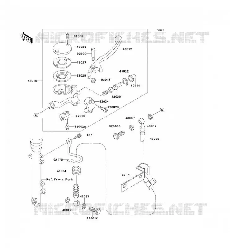 MAITRE CYLINDRE AV Kawasaki MOTOS 650 2002 W650  EJ650-C4