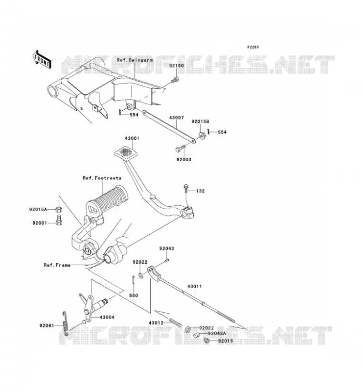 PEDALE DE FREIN Kawasaki MOTOS 650 2002 W650  EJ650-C4