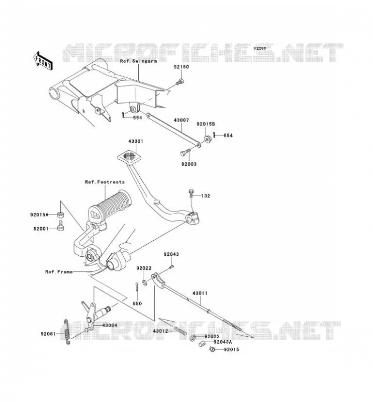 PEDALE DE FREIN Kawasaki MOTOS 650 2003 W650  EJ650-C5