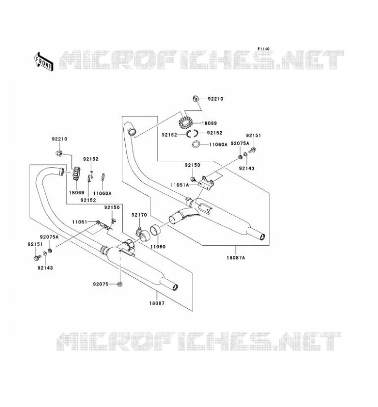 &Eacute;CHAPPEMENT Kawasaki MOTOS 650 2006 W650  EJ650C6F