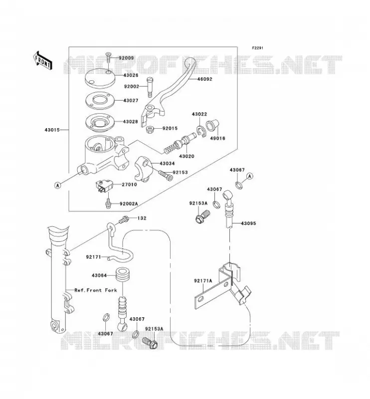 MAITRE CYLINDRE AV Kawasaki MOTOS 650 2006 W650  EJ650C6F