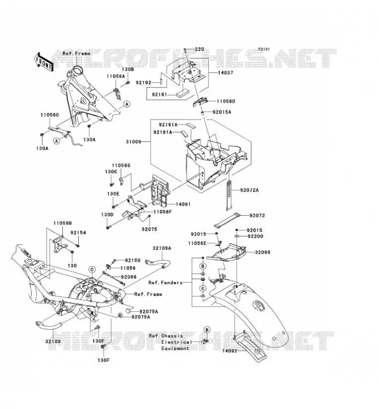 PIECE DE CADRE (COUVERTURE) Kawasaki MOTOS 800 2011 W800  EJ800ABF