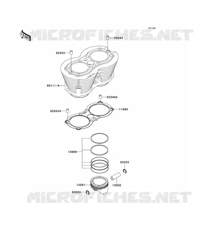 CYLINDRE/PISTON Kawasaki MOTOS 800 2011 W800  EJ800ABS