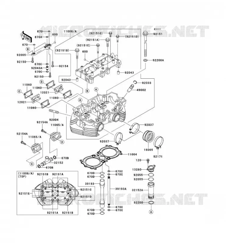 CULASSE Kawasaki MOTOS 800 2012 W800  EJ800ACF