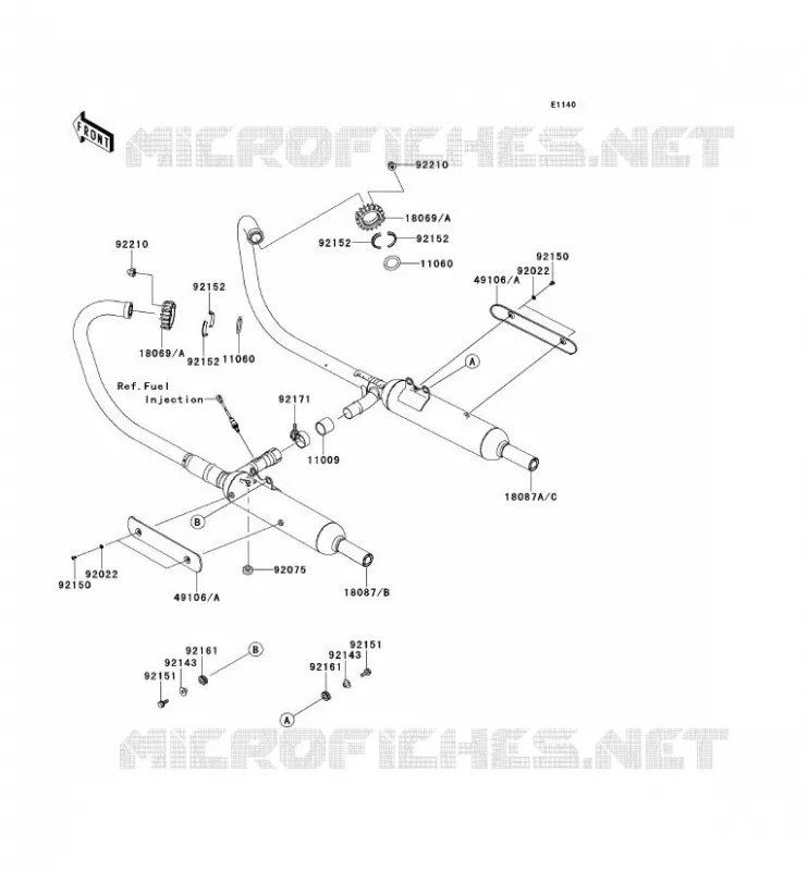 &Eacute;CHAPPEMENT Kawasaki MOTOS 800 2013 W800  EJ800ADF