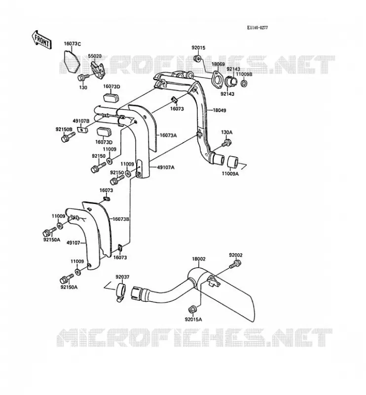 &Eacute;CHAPPEMENT Kawasaki MOTOS 250 1988 ELIMINATOR 250  EL250-B2