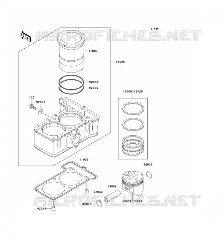CYLINDRE/PISTON Kawasaki MOTOS 250 1991 ELIMINATOR 250  EL250-D2