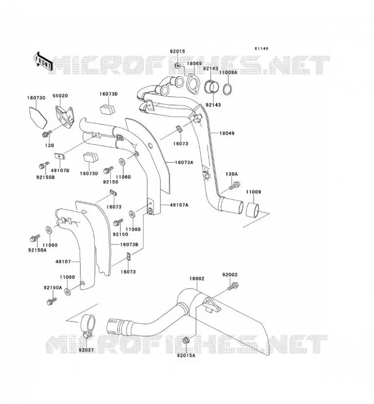 &Eacute;CHAPPEMENT Kawasaki MOTOS 250 1992 ELIMINATOR 250  EL250-D3