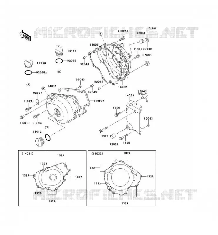 COUVERCLES MOTEUR Kawasaki MOTOS 250 1992 ELIMINATOR 250  EL250-E2