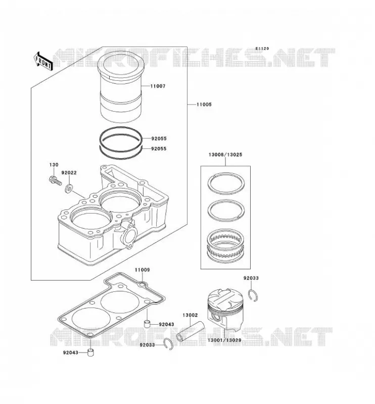 CYLINDRE/PISTON Kawasaki MOTOS 250 1992 ELIMINATOR 250  EL250-E2