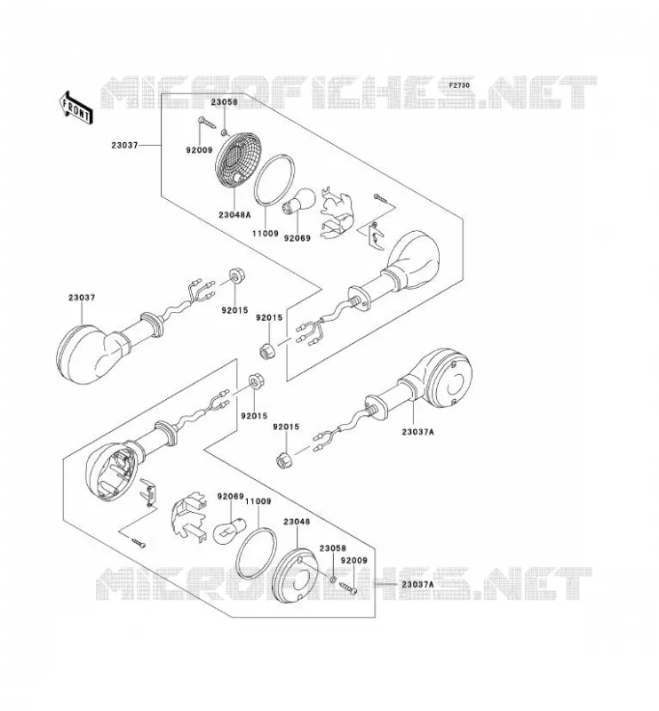 CLIGNOTANTS Kawasaki MOTOS 250 1993 ELIMINATOR 250  EL250-E3