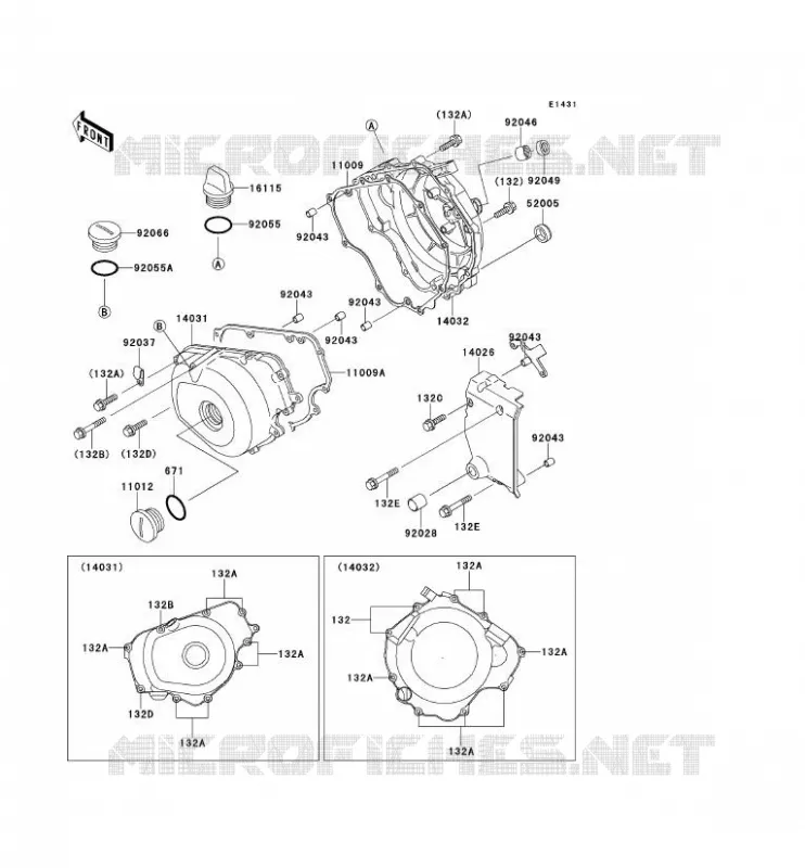 COUVERCLES MOTEUR Kawasaki MOTOS 250 1994 ELIMINATOR 250  EL250-E4