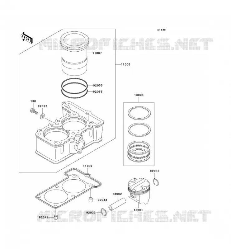 CYLINDRE/PISTON Kawasaki MOTOS 250 1996 ELIMINATOR 250  EL250-F2