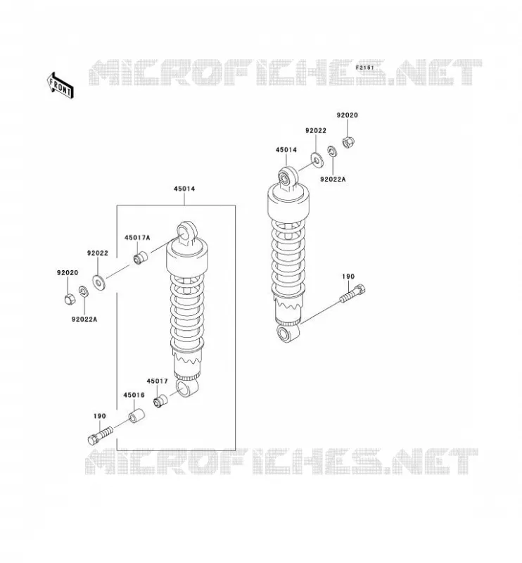 SUSPENSION/AMORTISSEUR Kawasaki MOTOS 250 1996 ELIMINATOR 250  EL250-F2